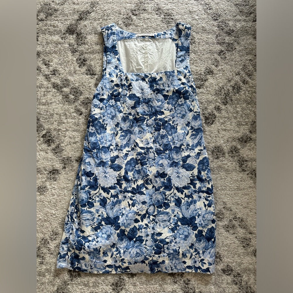 Abercrombie & Fitch Linen-Blend Shift Mini Dress